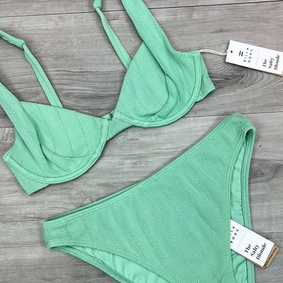 ☀️BILLABONG☀️ SUNSET RIB EMMA UNDER WIRE SUNSET RIB HAVANA BIKINI SET - Picture 5 of 16